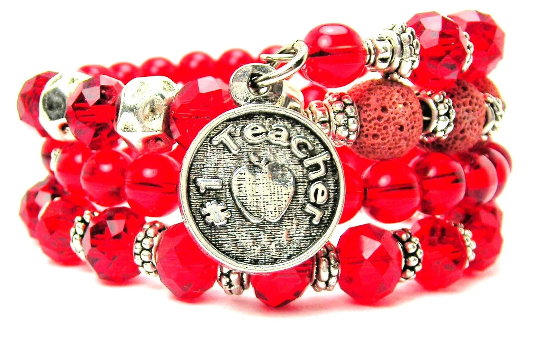 #1 Teacher Circle Multi Wrap Bracelet