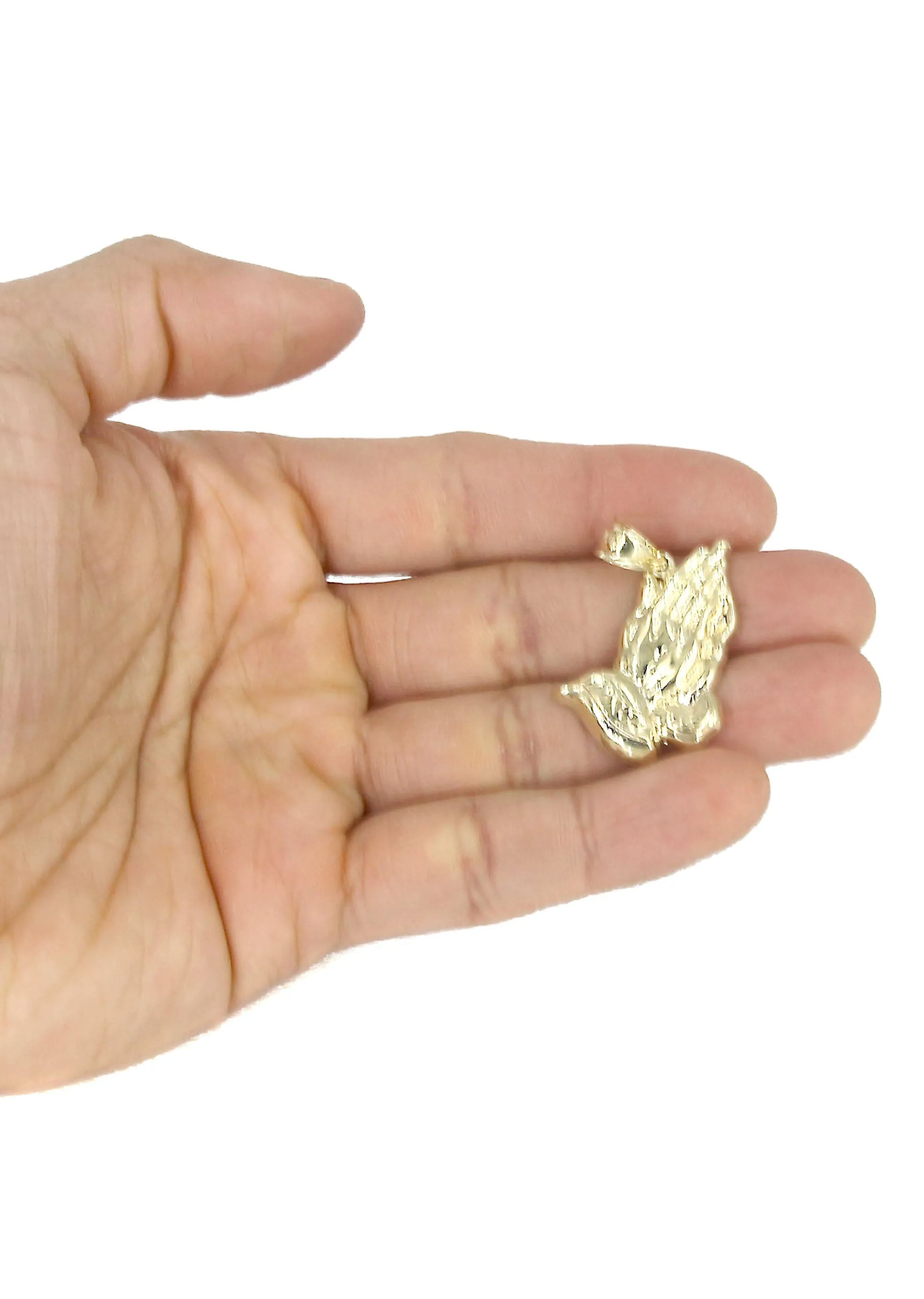 10K Yellow Gold Praying Hands Necklace | Appx. 12.6 Grams