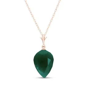 12.9 Carat 14K Solid Rose Gold Necklace Pointy Briolette Drop Emerald