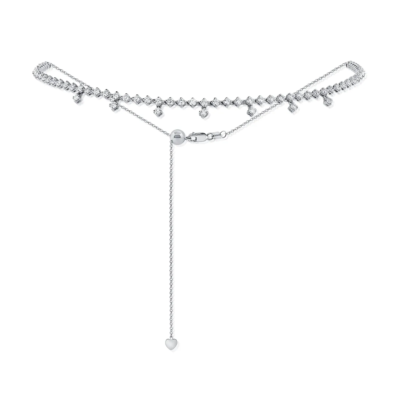 14k Gold & Diamond Adjustable Choker Necklace - 2.39ct