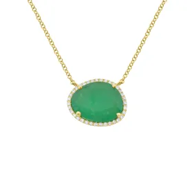 14K GOLD DIAMOND AND EMERALD CARA NECKLACE