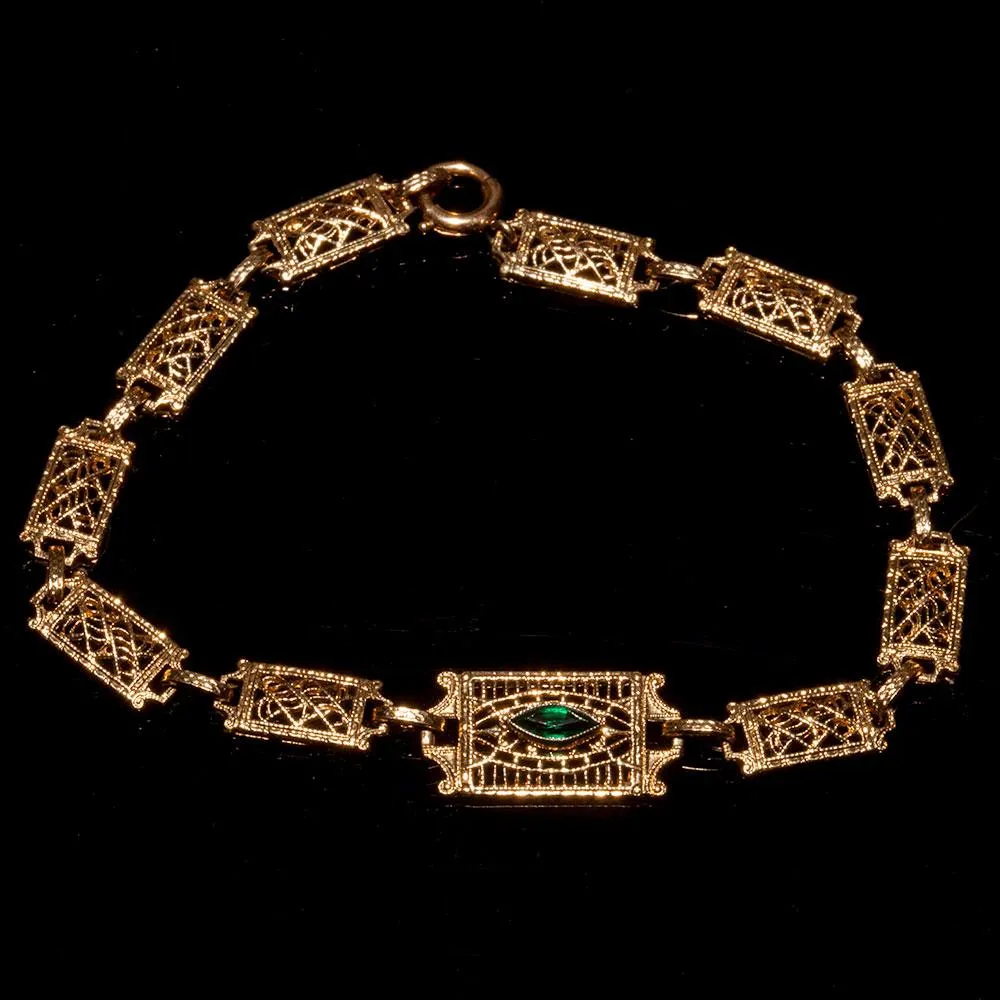 14K Gold Filigree Bracelet - 6 1/4" Length for Pre-Teen/Teen