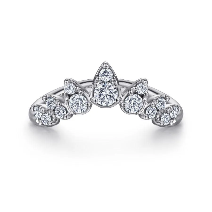 14K White Gold Diamond Fashion Ladies Ring