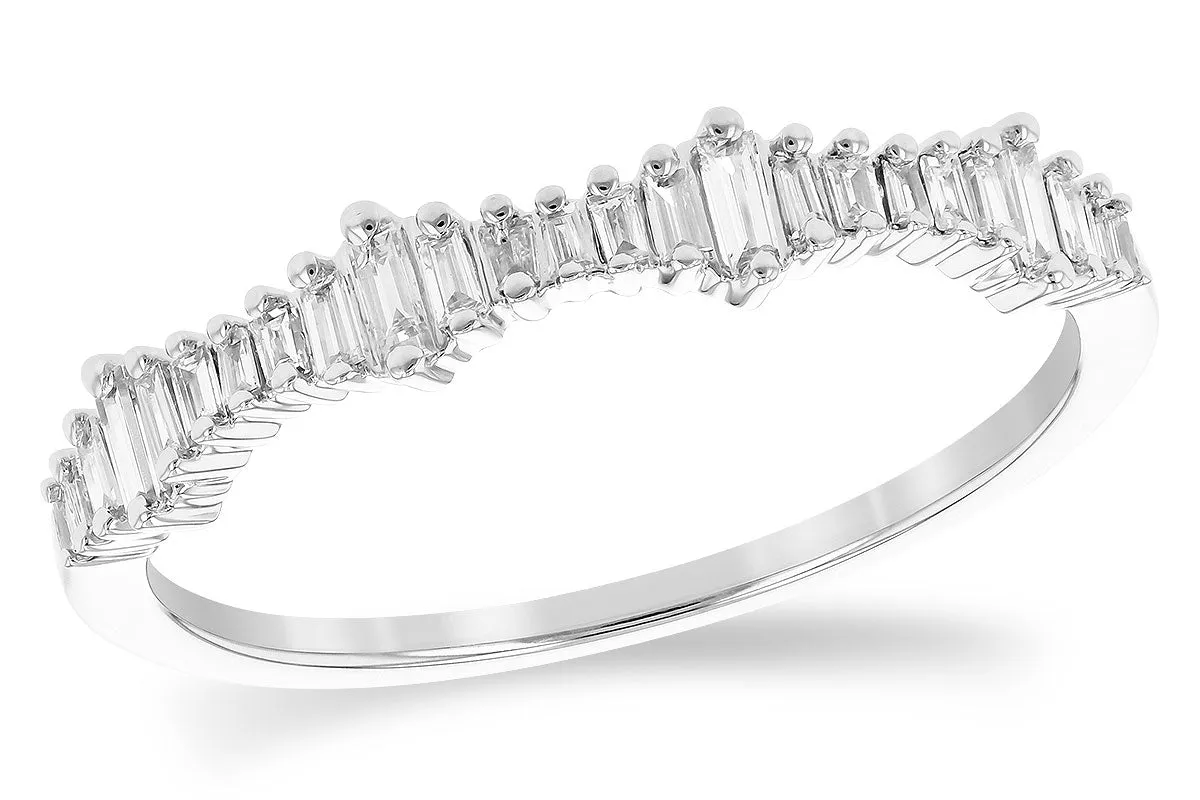 14KW Baguette Diamond Wavelength Ring Size:7