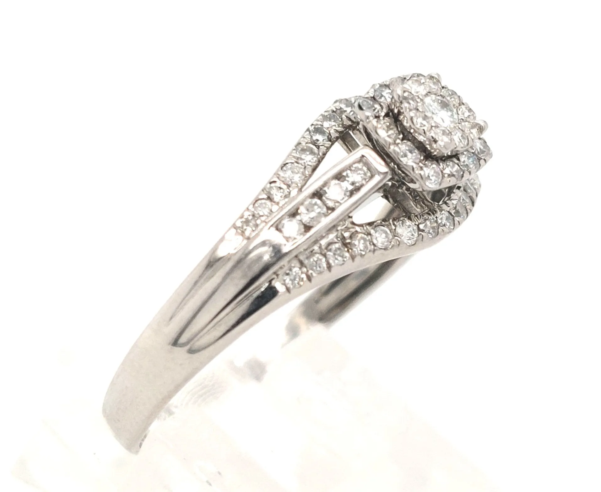 14KW Halo Diamond Wedding Set Size:10