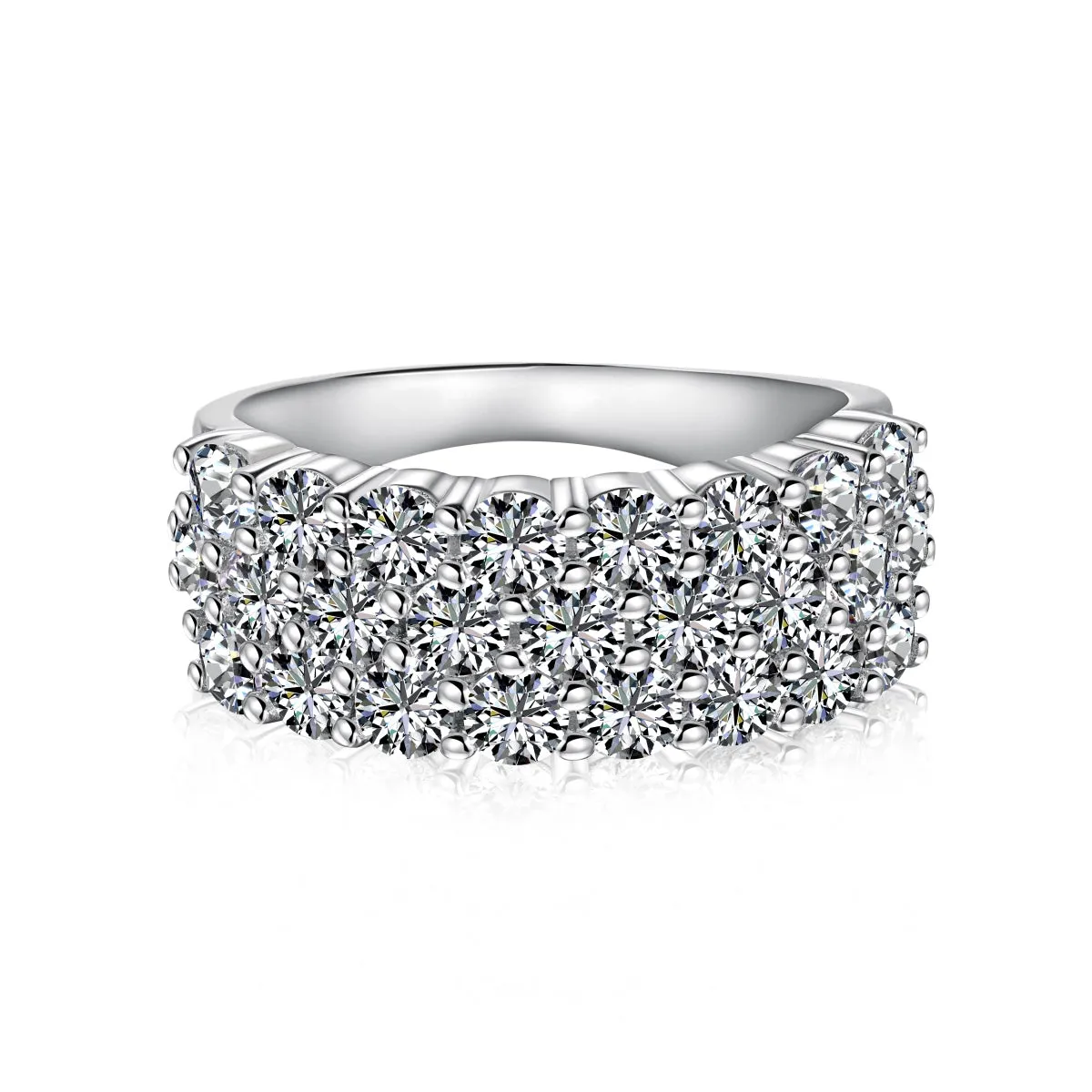 1.5 Carat TW Three Row Wide Wedding Band