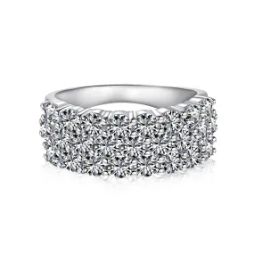 1.5 Carat TW Three Row Wide Wedding Band