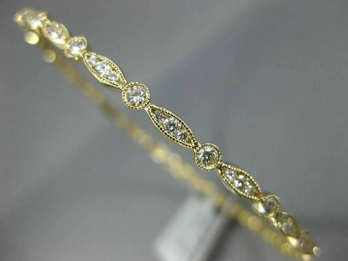 1.58CT DIAMOND 18K YELLOW GOLD 3D ROUND INFINITY ETOILE ETERNITY BANGLE BRACELET