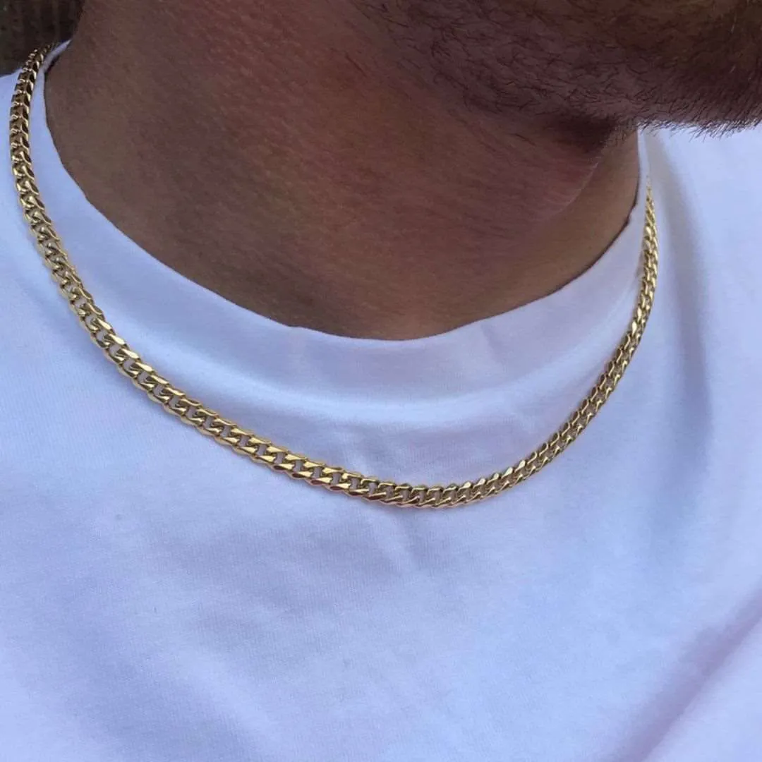 18K Gold Cuban Chain Necklace