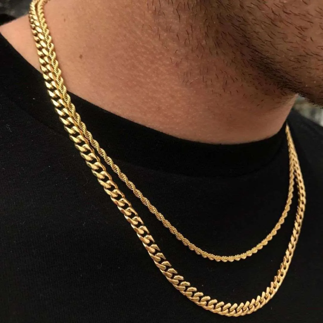 18K Gold Cuban Chain Necklace