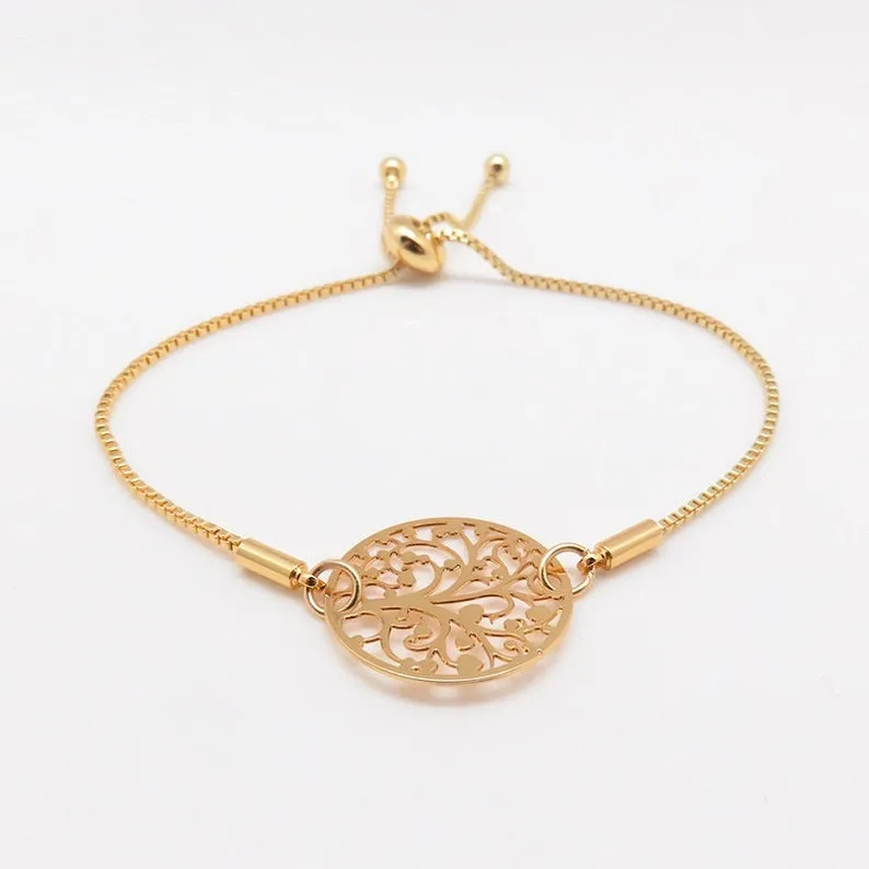 18K Gold-Filled Tree Charm Bracelet