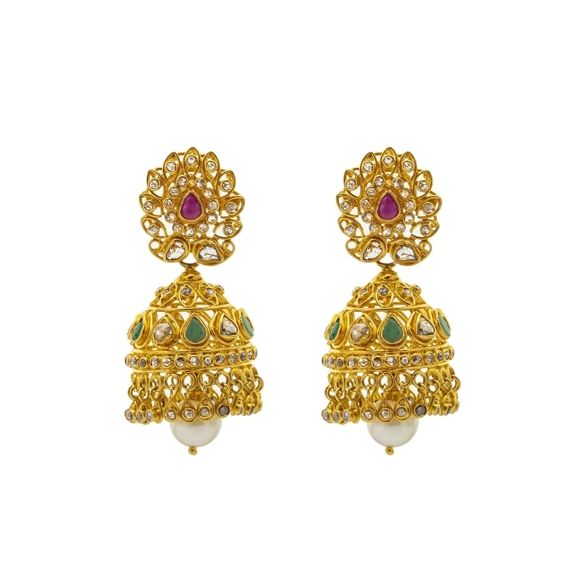 22K Gold & Uncut Diamond Chahna Jewelry Set