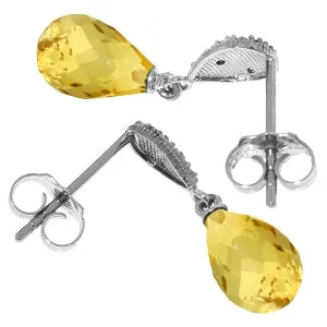 4.53 Carat 14K Solid White Gold Fiery Passion Citrine Diamond Earrings