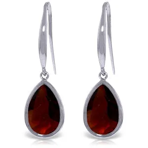 5 Carat 14K Solid White Gold Baby Breath Garnet Earrings