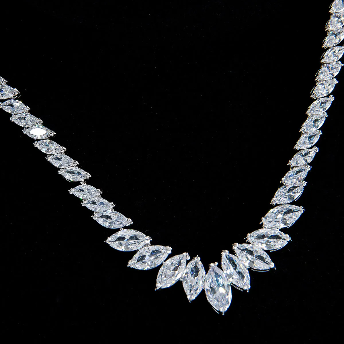 5Cubic zirconia wedding necklace earring set,crystals sets for bridal CN10135