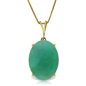 6.5 Carat 14K Solid Yellow Gold Necklace Natural Oval Emerald