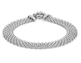 9ct White Gold Bismark Bracelet 19cm / 7.5"