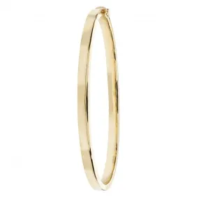 9ct Yellow Gold Ladies Plain Hinged Bangle BN087