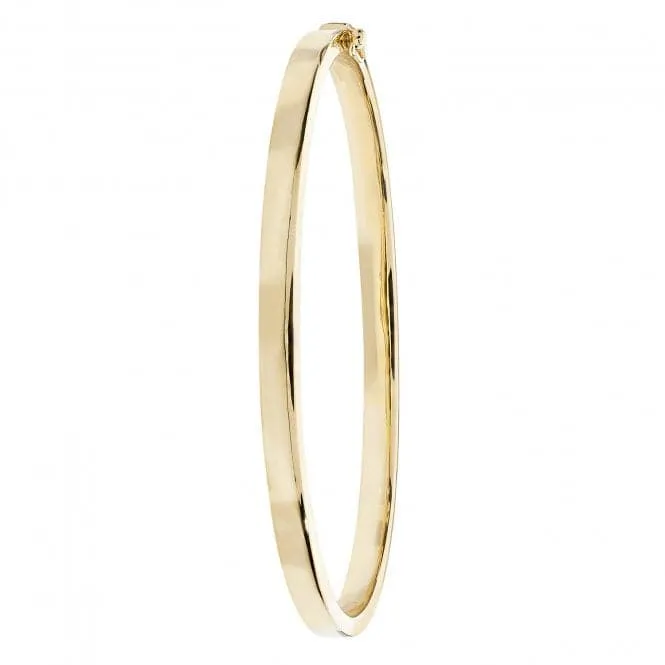 9ct Yellow Gold Ladies Plain Hinged Bangle BN087