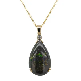 9ct Yellow Gold Opal & Diamond Necklace