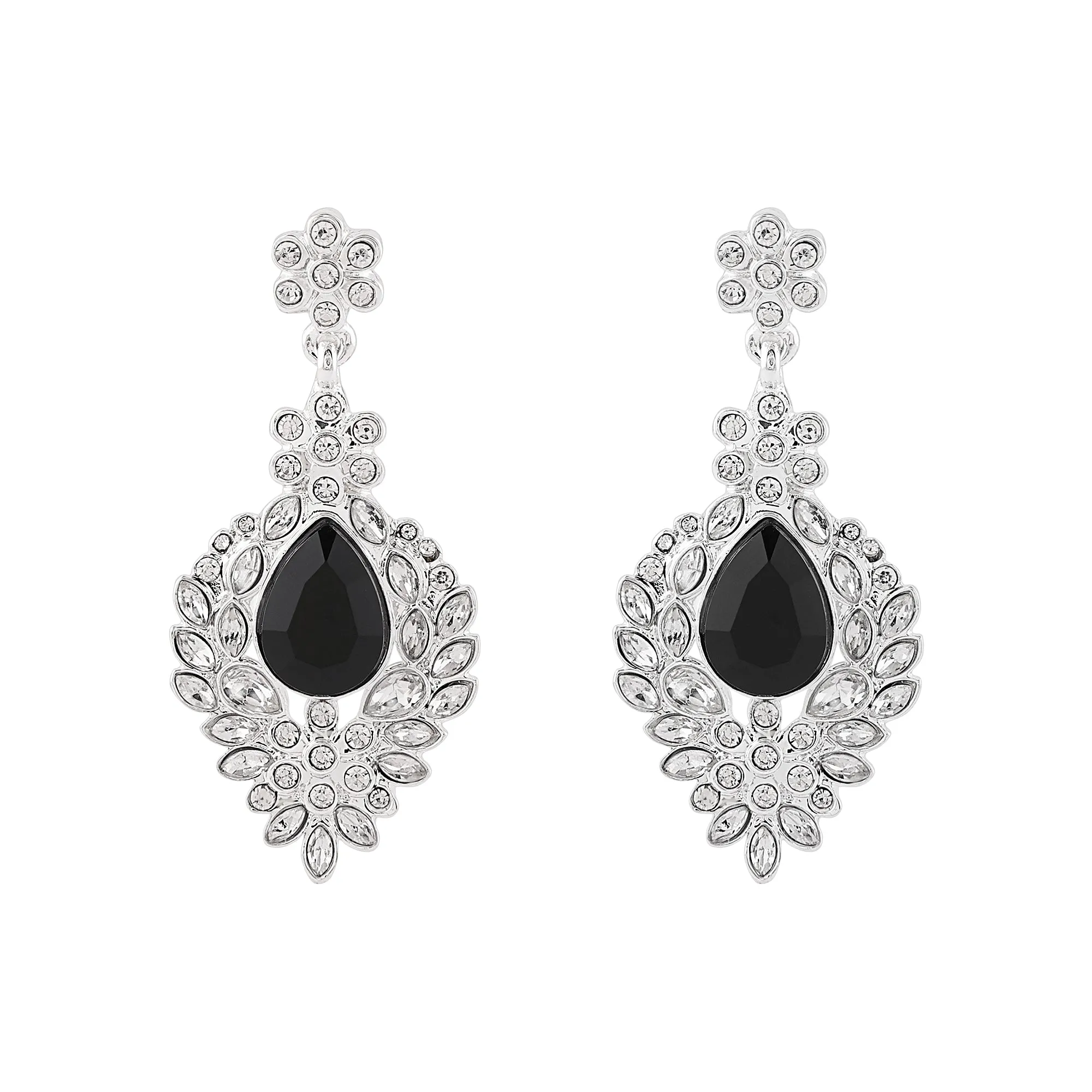 Accessorize London Women's Floral Embellished Chandelier Earrings