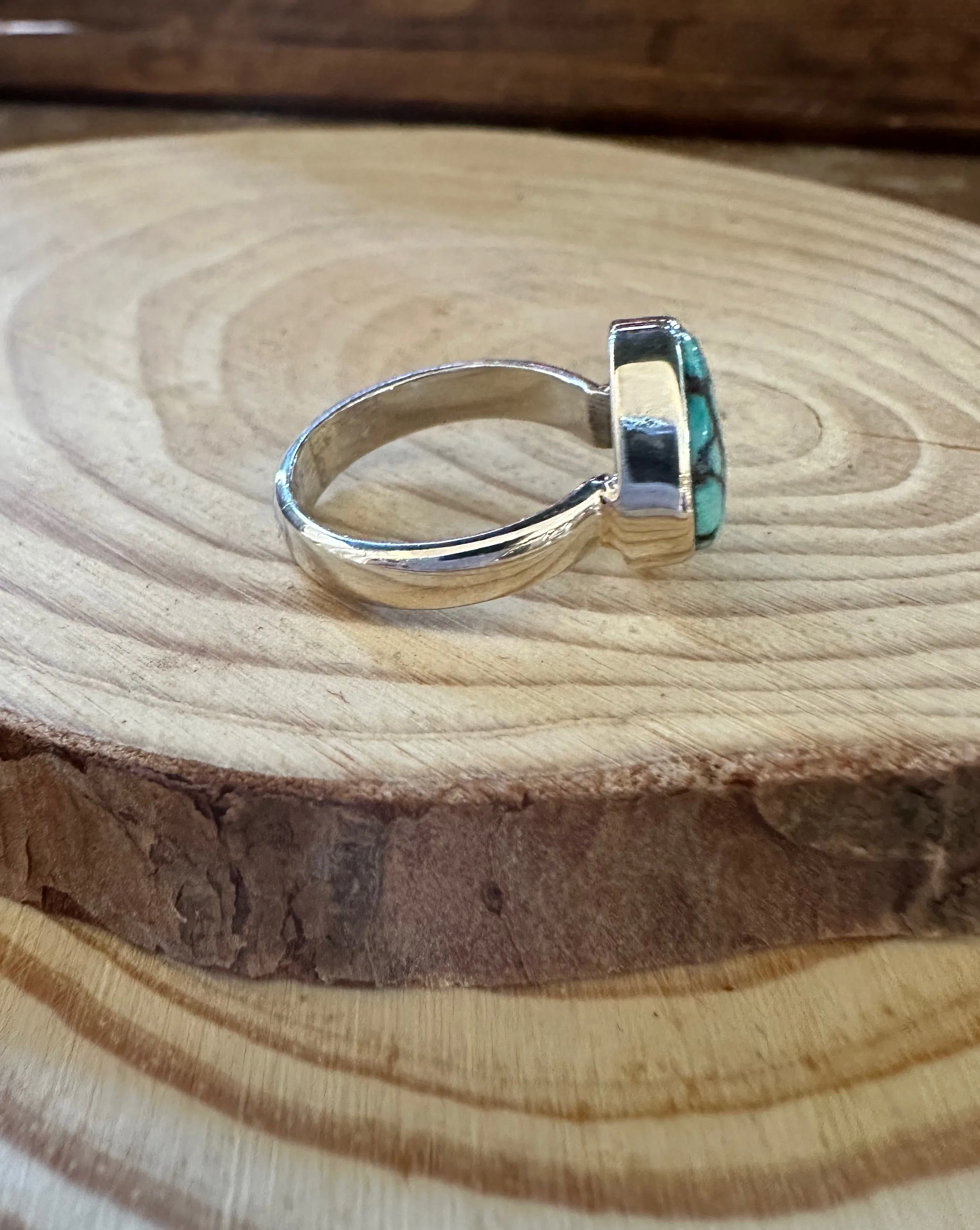 AMERICAN TURQUOISE and Silver Ring • Size 6