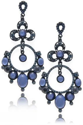 ANDREA MADER LACE Dark Blue Crystal Earrings