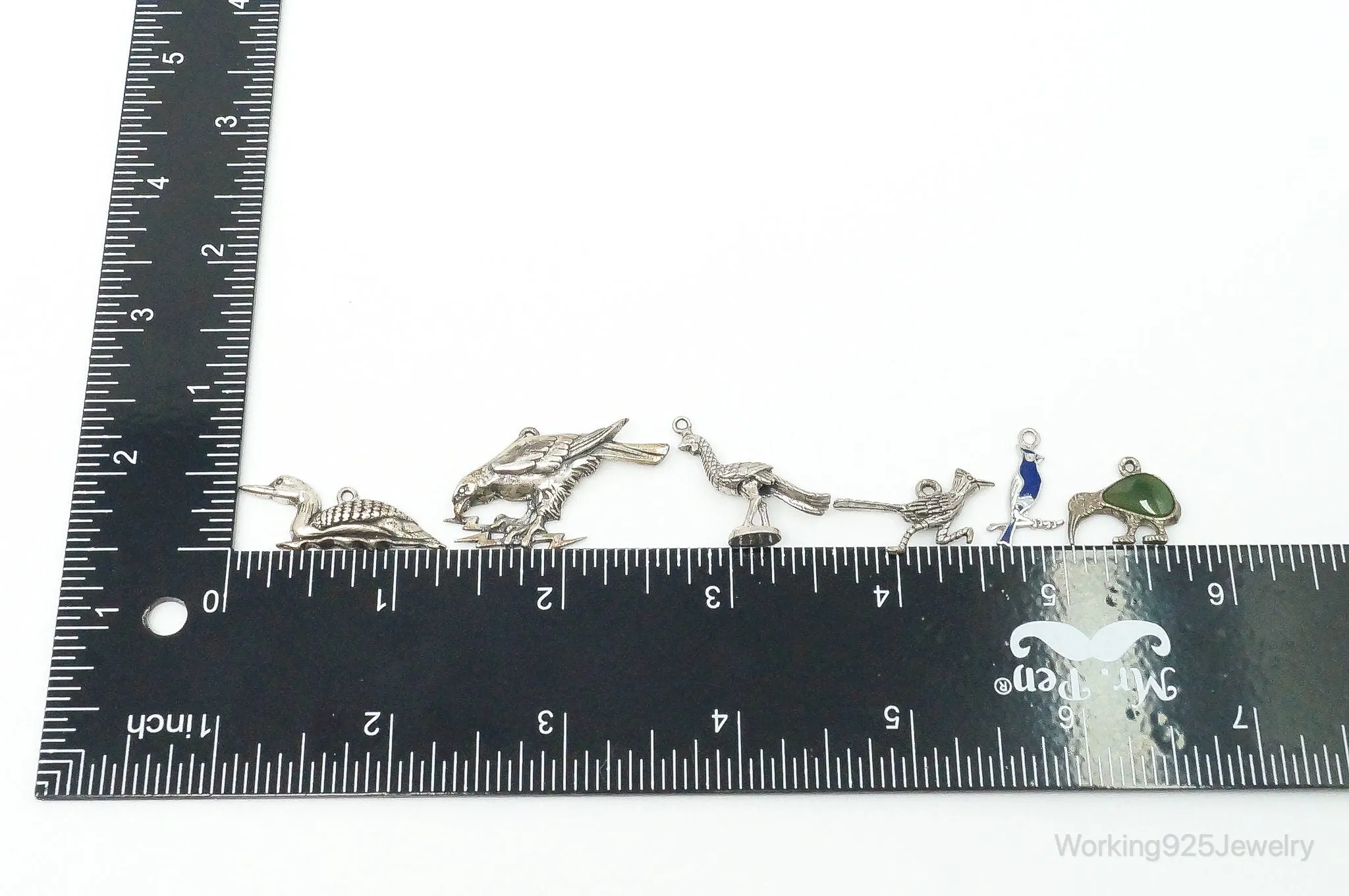 Antique Vintage Birds Sterling Silver Charms Lot