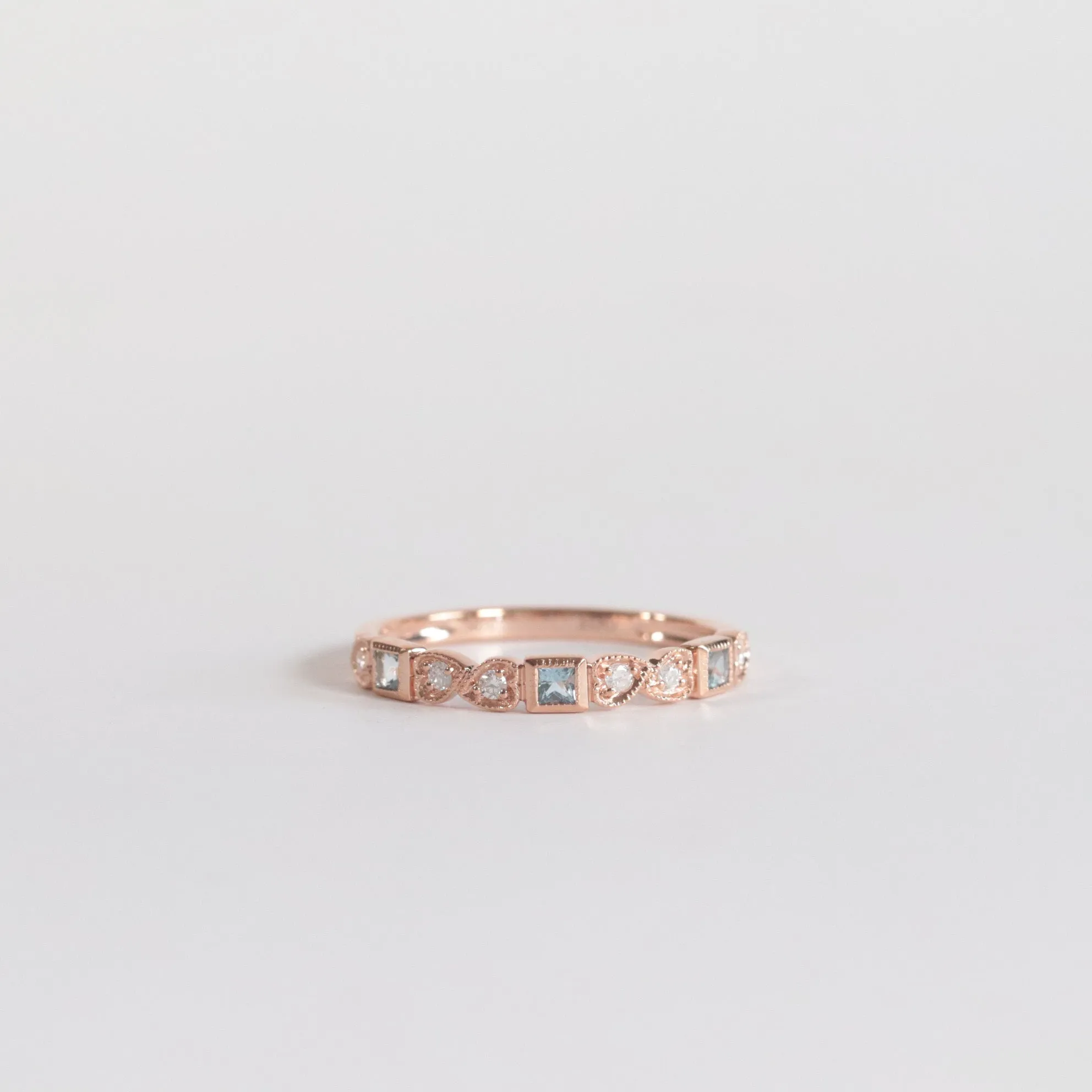 Aquamarine   Diamond Stackable Band - Multiple Options