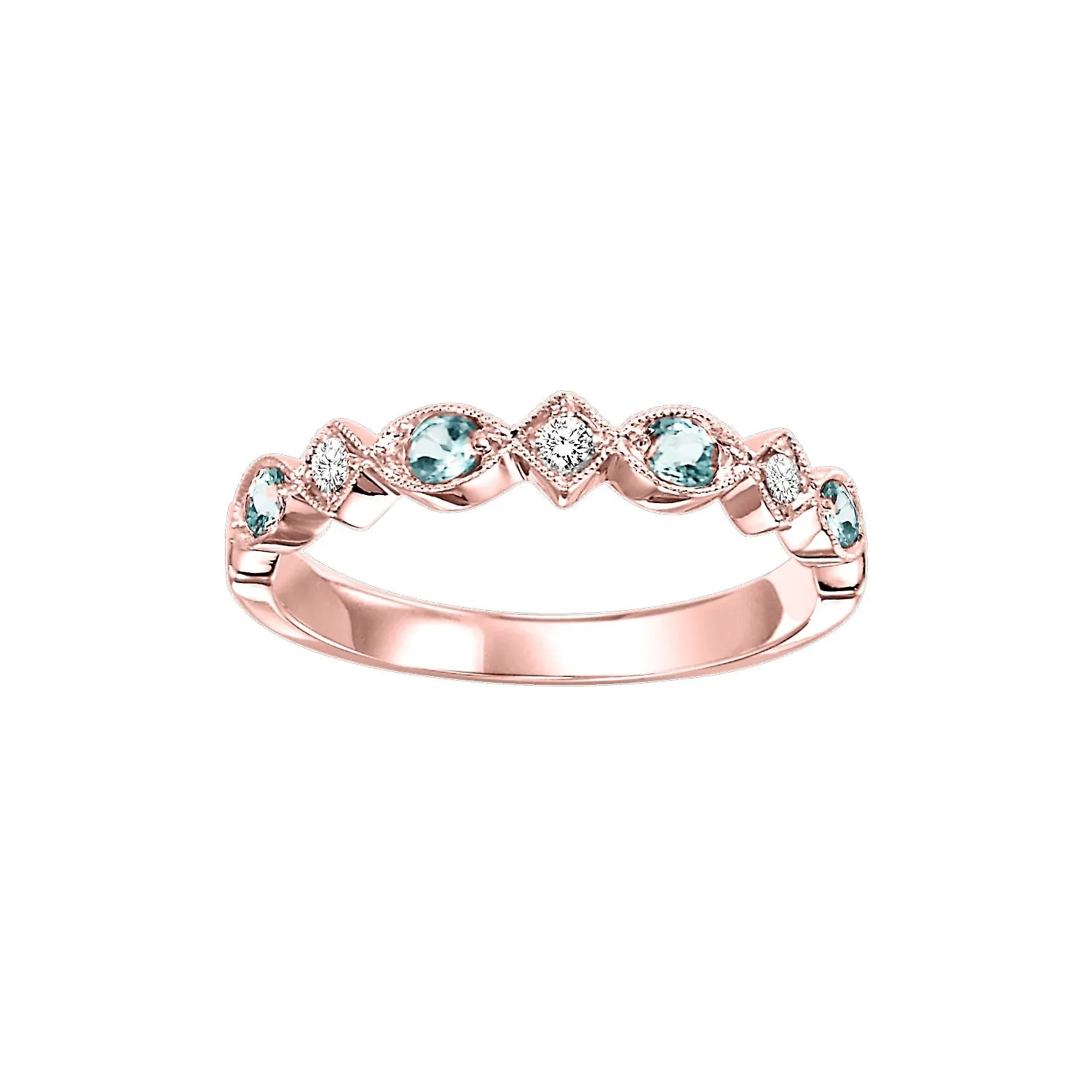 Aquamarine   Diamond Stackable Band - Multiple Options