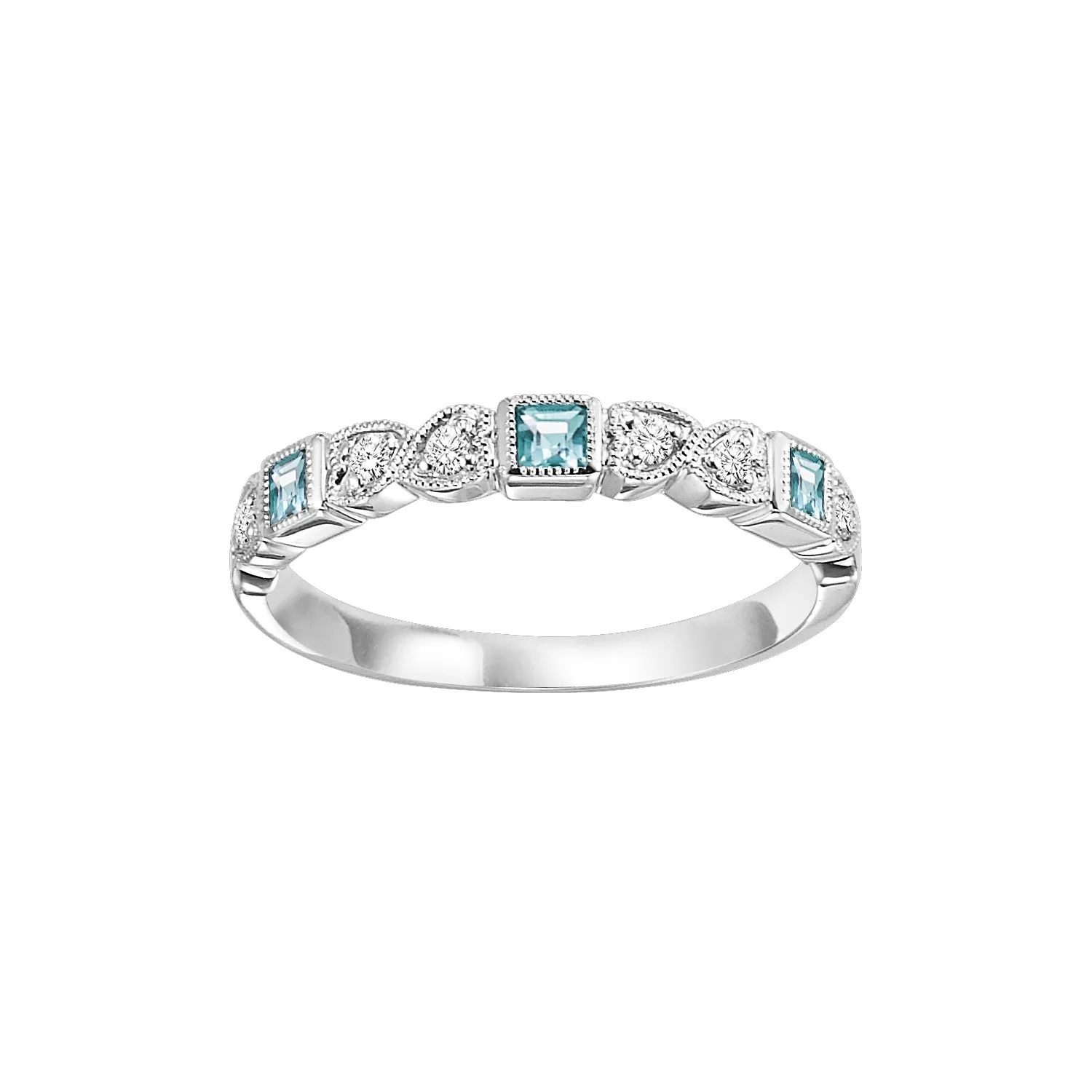 Aquamarine   Diamond Stackable Band - Multiple Options