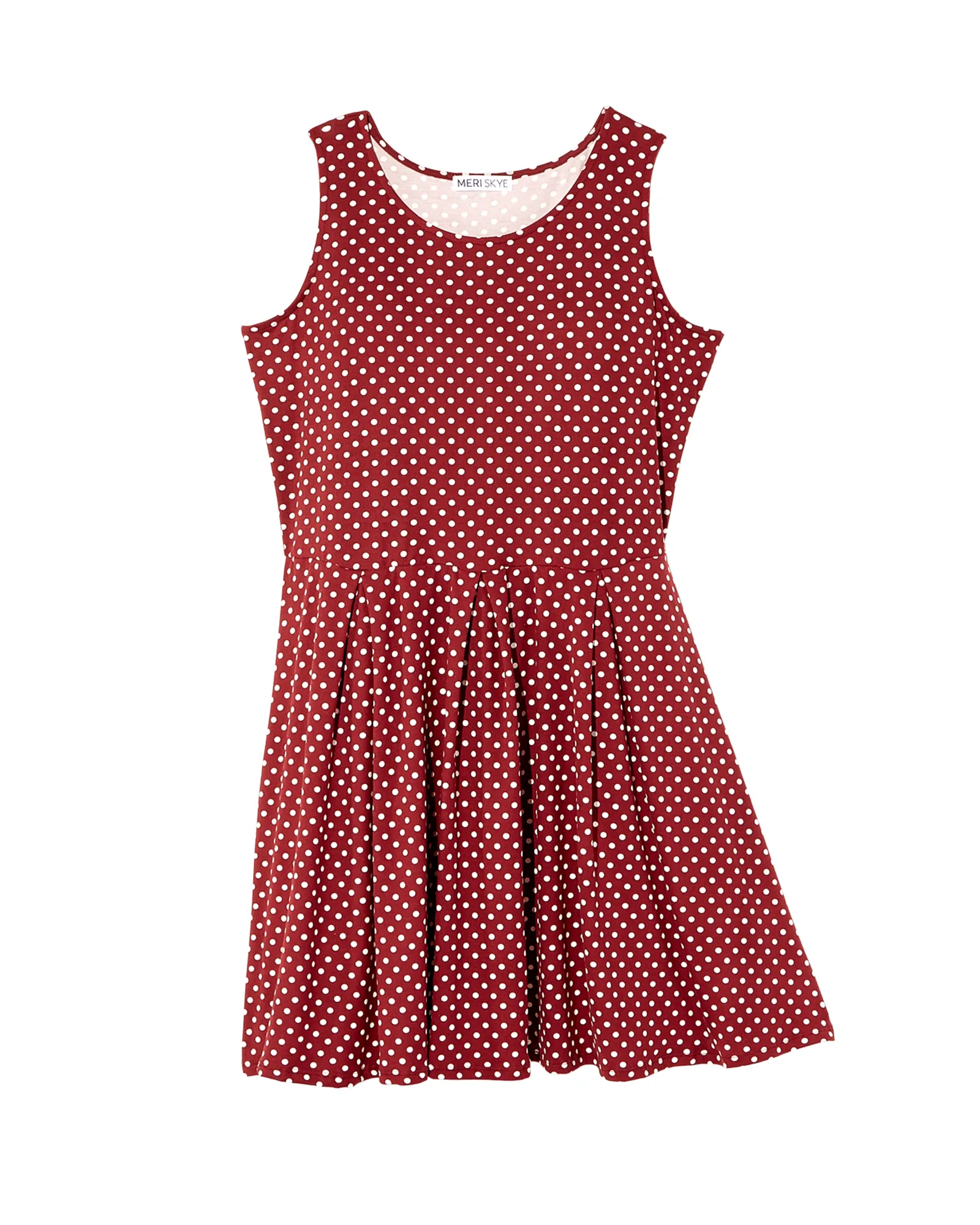 Aurora Sleeveless Fit and Flare Dress | Burgundy / Ivory