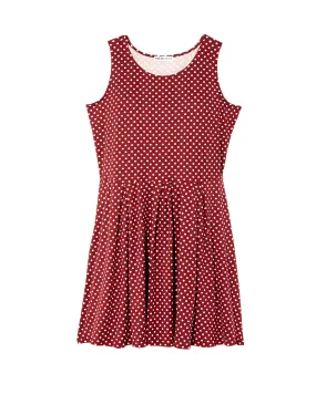 Aurora Sleeveless Fit and Flare Dress | Burgundy / Ivory