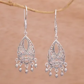 Ballroom Crest Artisan Handmade 925 Sterling Silver Chandelier Earrings