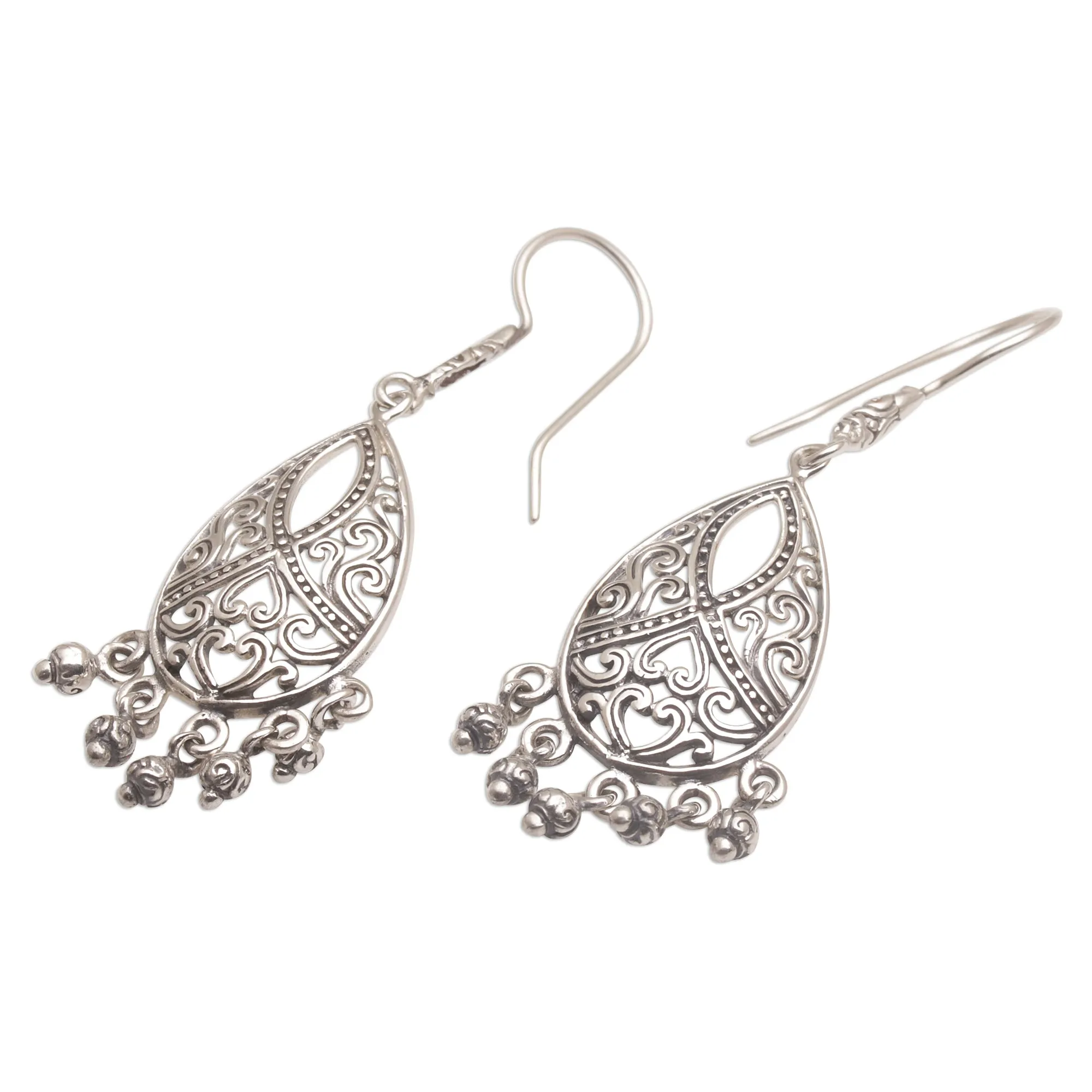 Ballroom Crest Artisan Handmade 925 Sterling Silver Chandelier Earrings