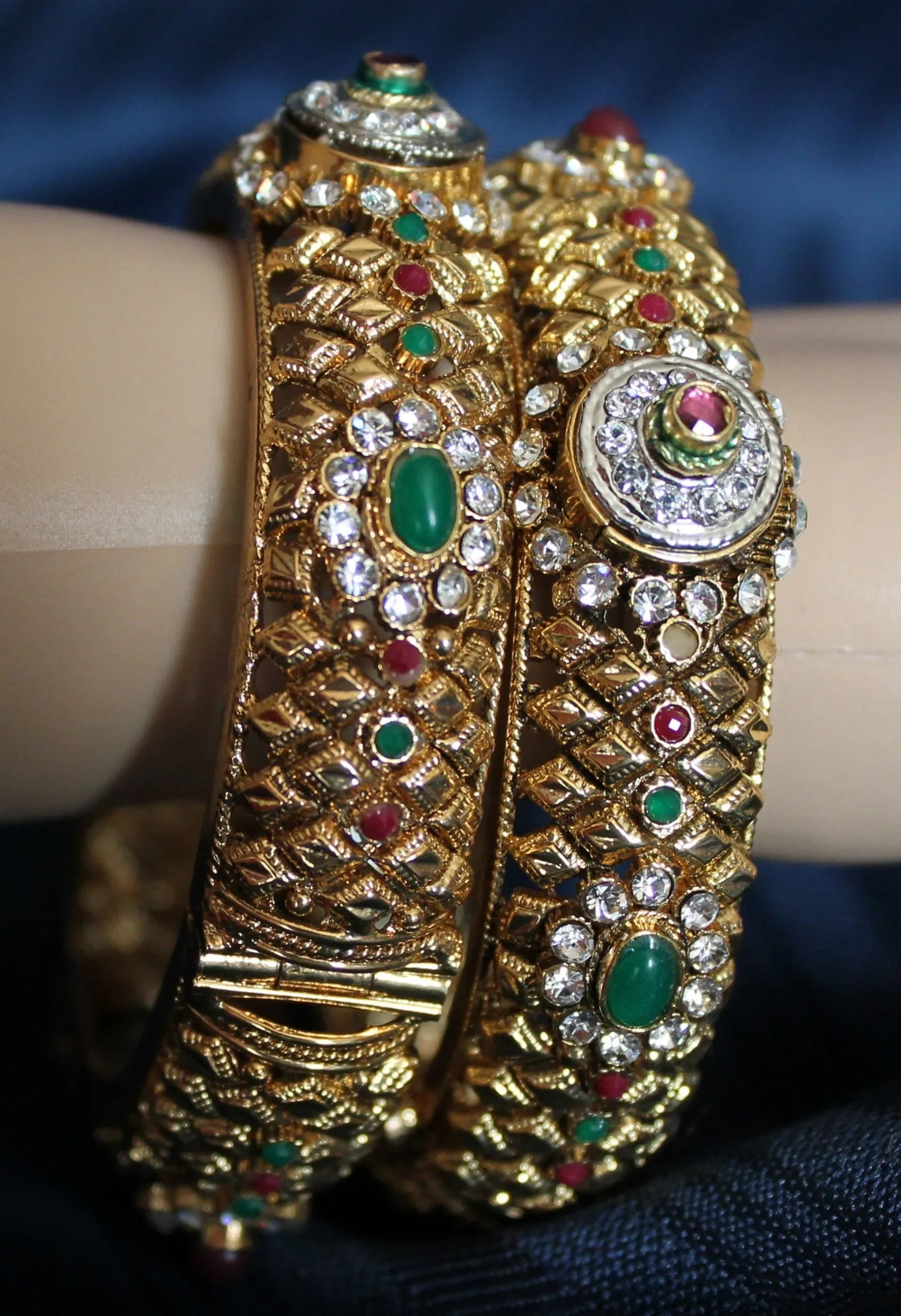 Bangles 1810 Golden Bangle Filigree Meenakari Kadra Bangle Shieno Sarees