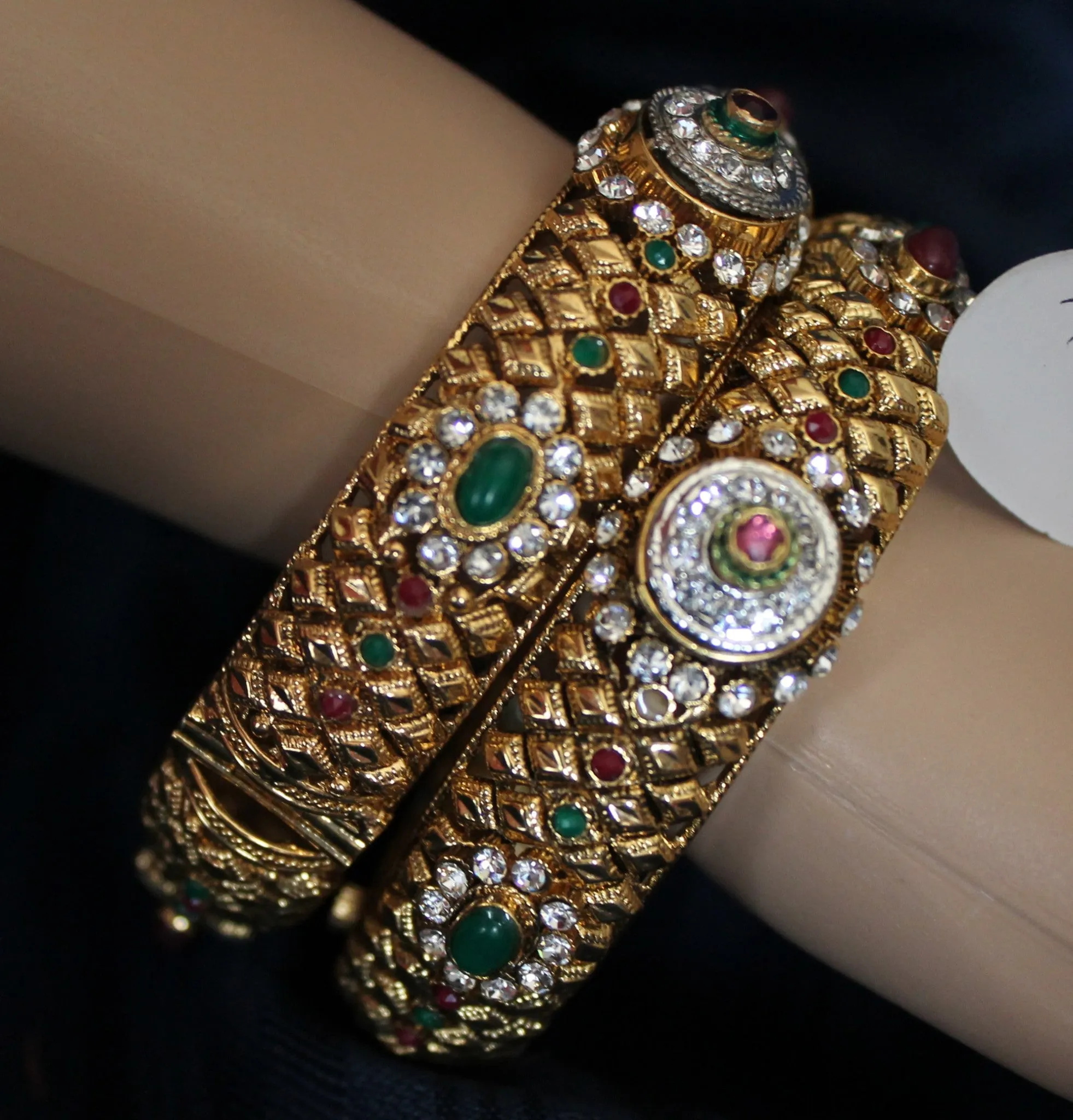 Bangles 1810 Golden Bangle Filigree Meenakari Kadra Bangle Shieno Sarees