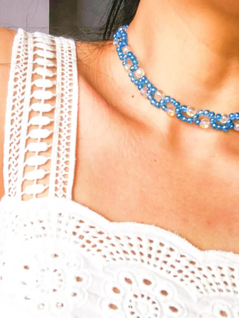 Beaded choker necklace