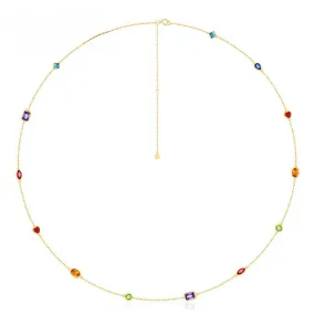 Beading Colourful Zircon Silver Necklace