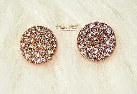 Beautiful round Crystal Rose Gold Stud Earring Jewellery