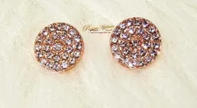 Beautiful round Crystal Rose Gold Stud Earring Jewellery