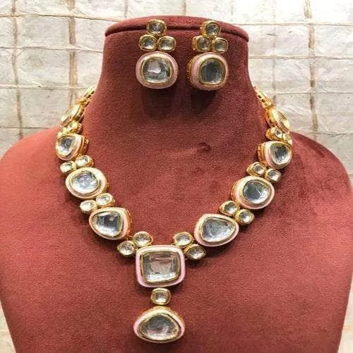 Big Kundan Meena Necklace