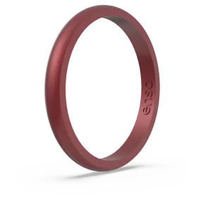 Birthstone Classic Halo Silicone Ring - Garnet