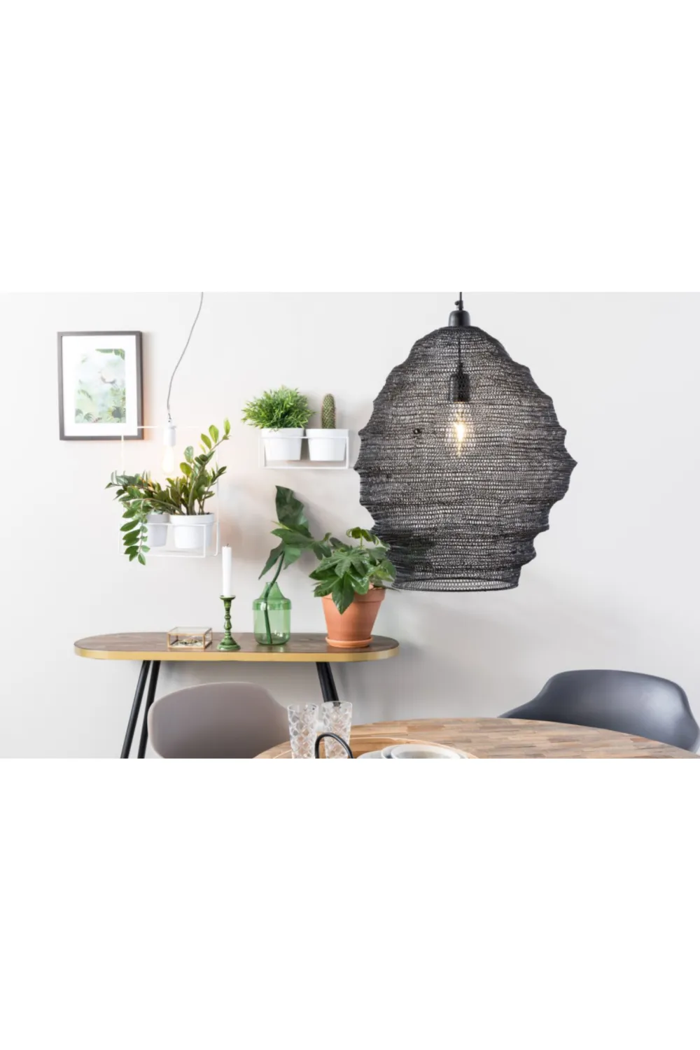 Black Iron Mesh Pendant Lamp L | DF Lena