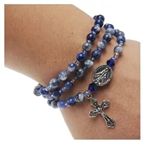 Blue Lapis Twistable Rosary Bracelet