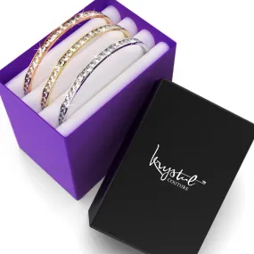 Boxed 3pc 360 Classic Bangle Set Embellished with SWAROVSKI Crystals