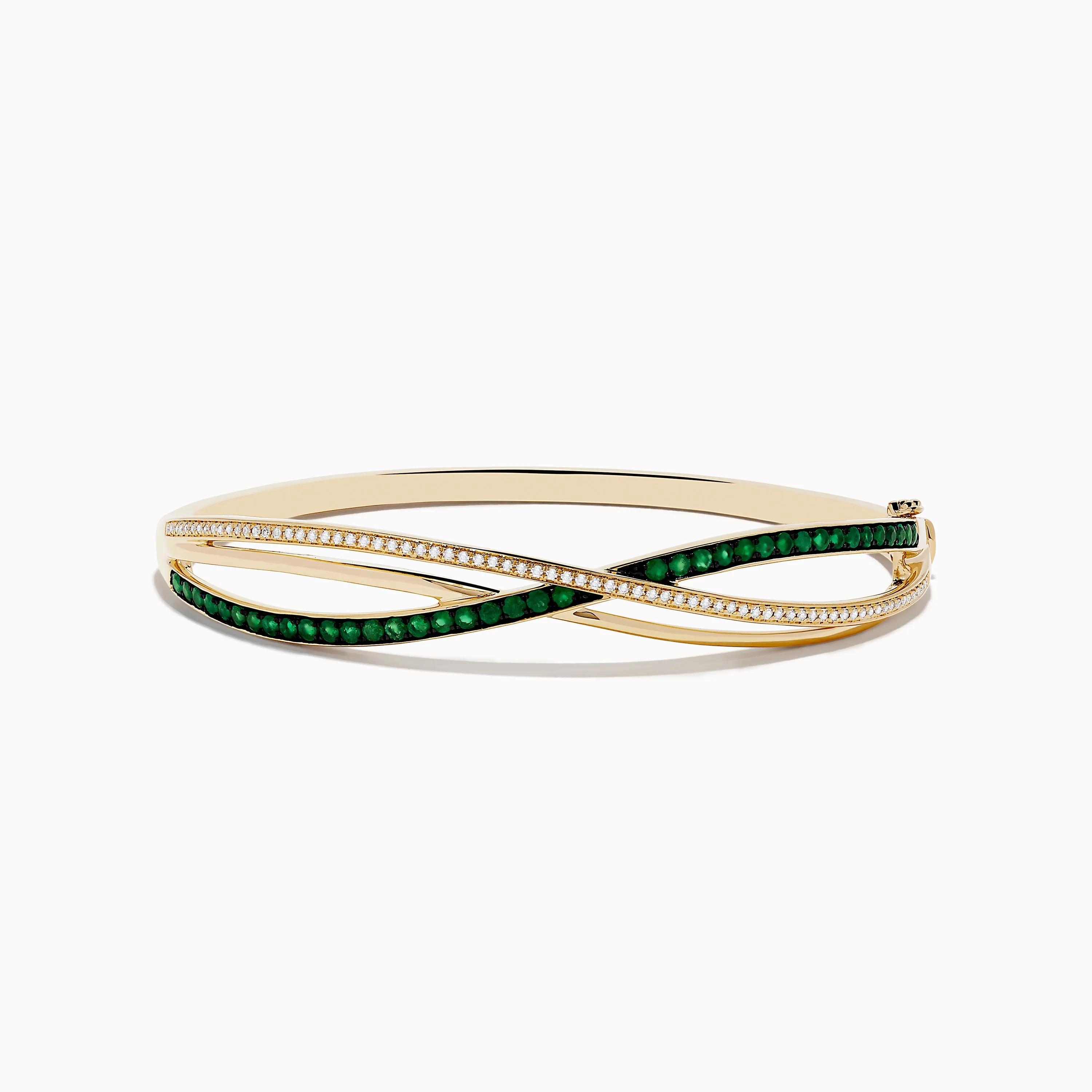 Brasilica 14K Yellow Gold Emerald and Diamond Bangle