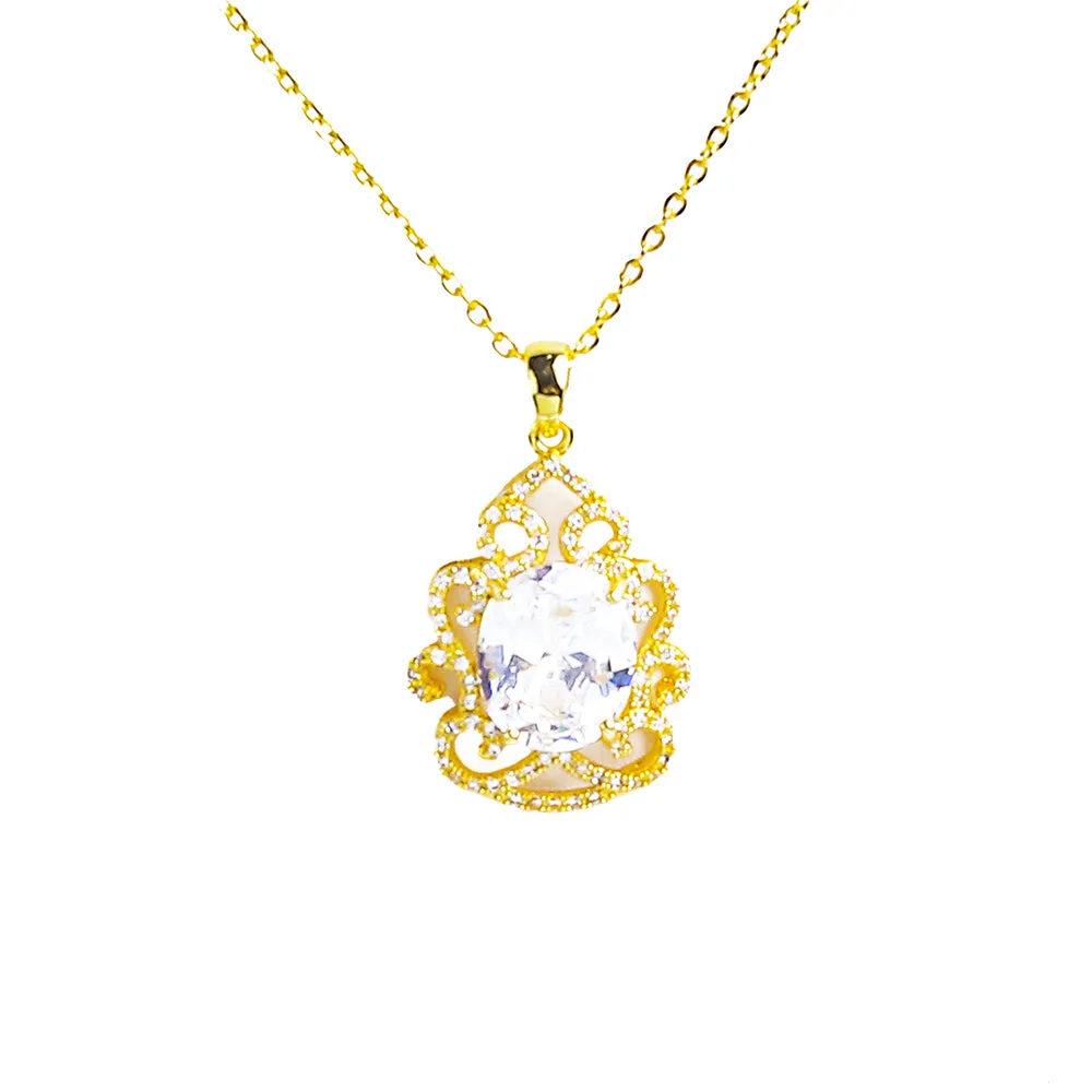 Bright Zircon And Colorful Gem Necklace - Fluffy