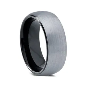 Brushed Finished Black Tungsten Ring