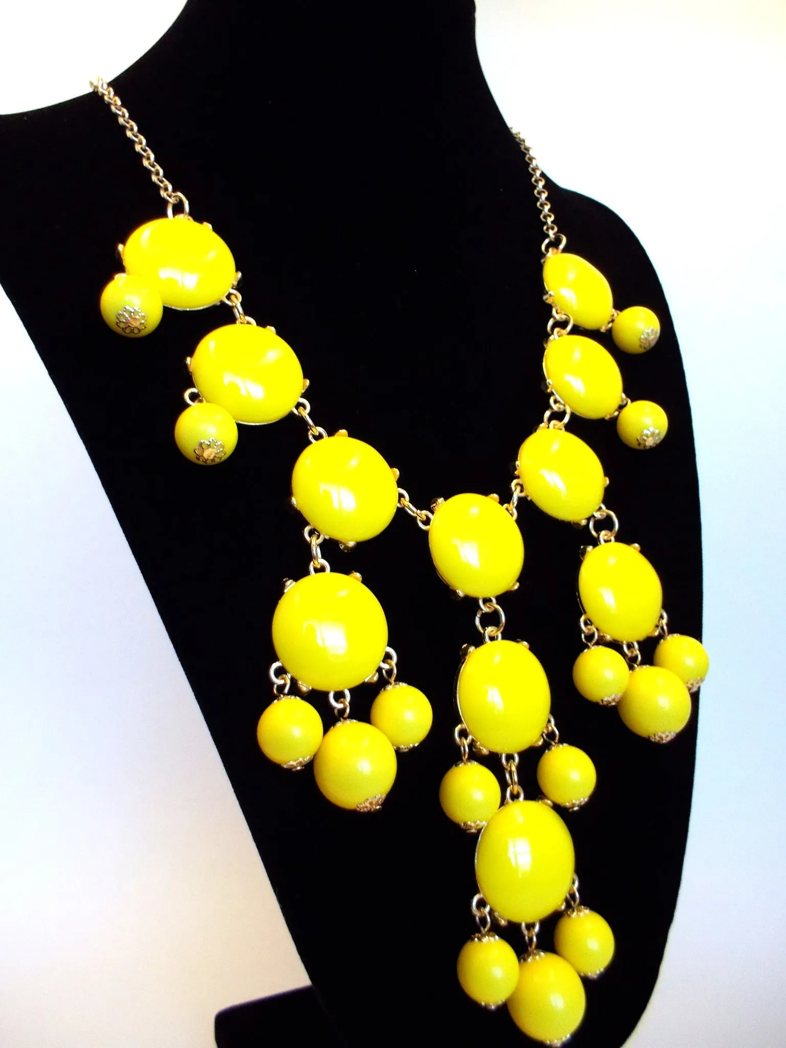 Bubble Statement Necklace- Yellow